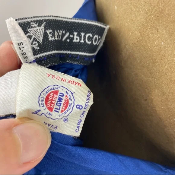 Vintage 90s Evan Royal Blue Accordion Pleat High Waist Full Flare Maxi Skirt - Picture 10 of 10